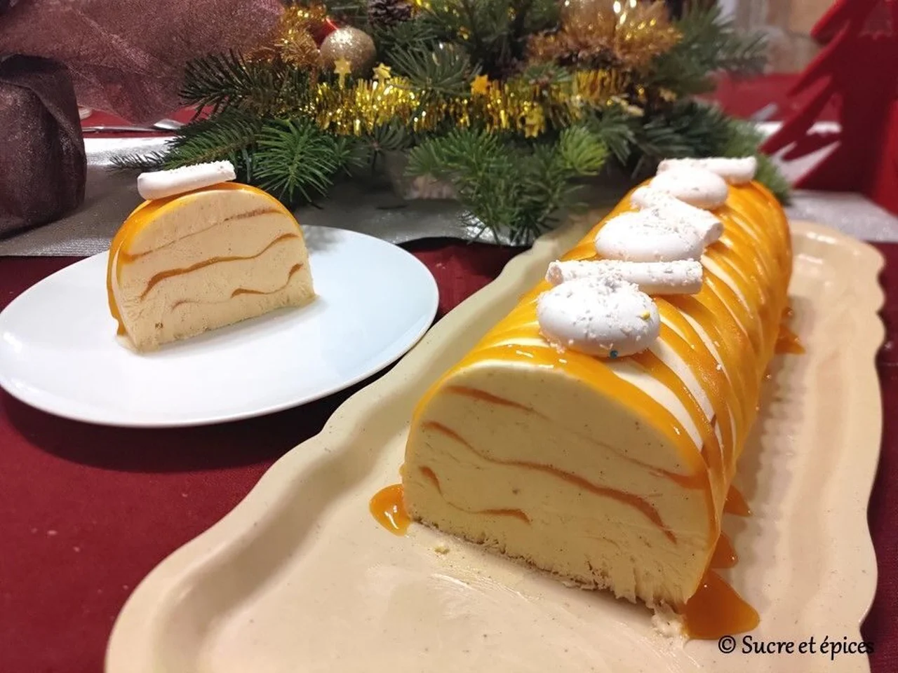 Bûche glacée semifreddo vanille passion