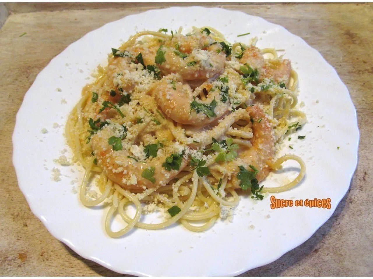 Crevettes en sauce blanche citron-parmesan