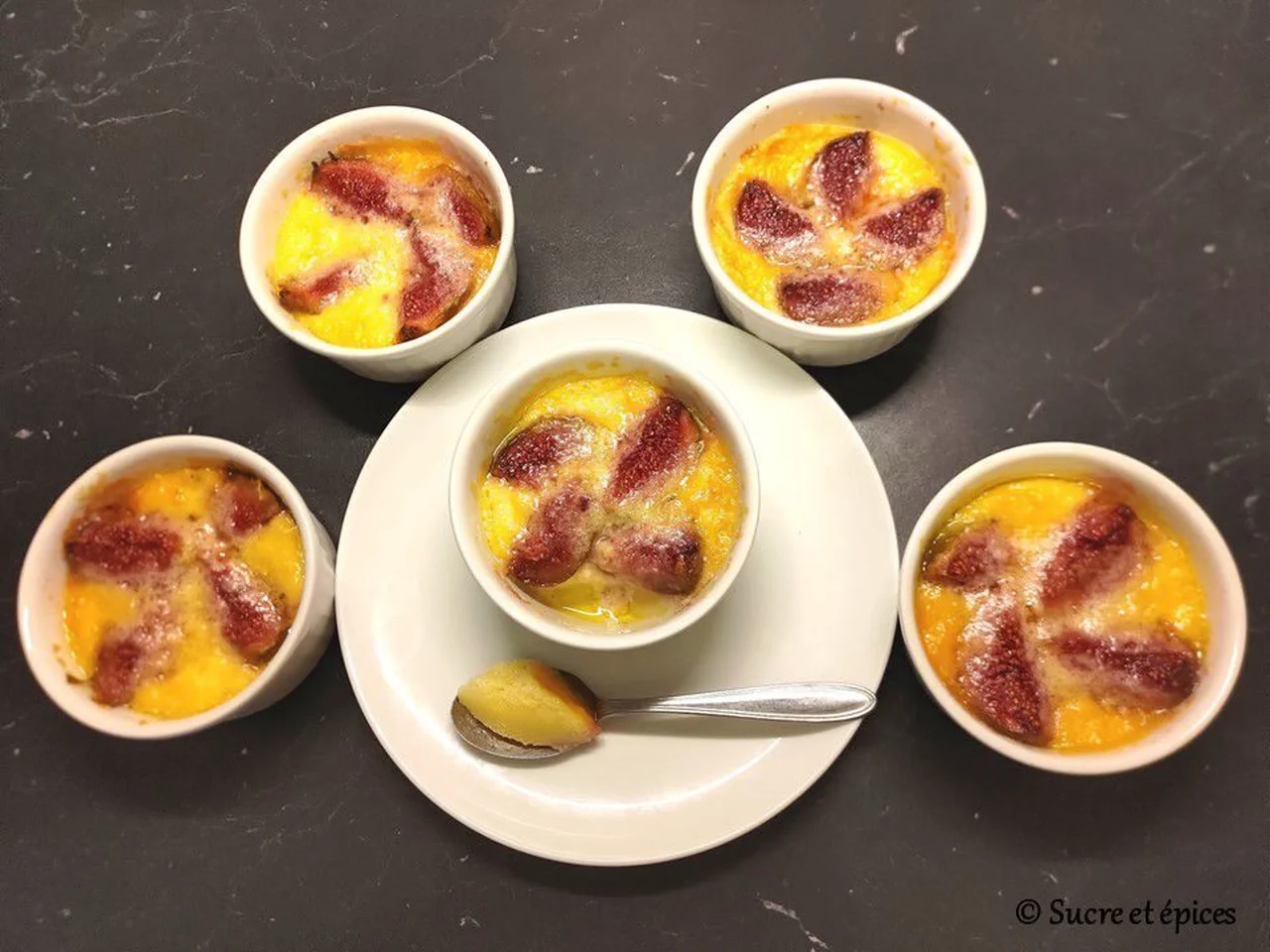 Flans à la semoule aux figues