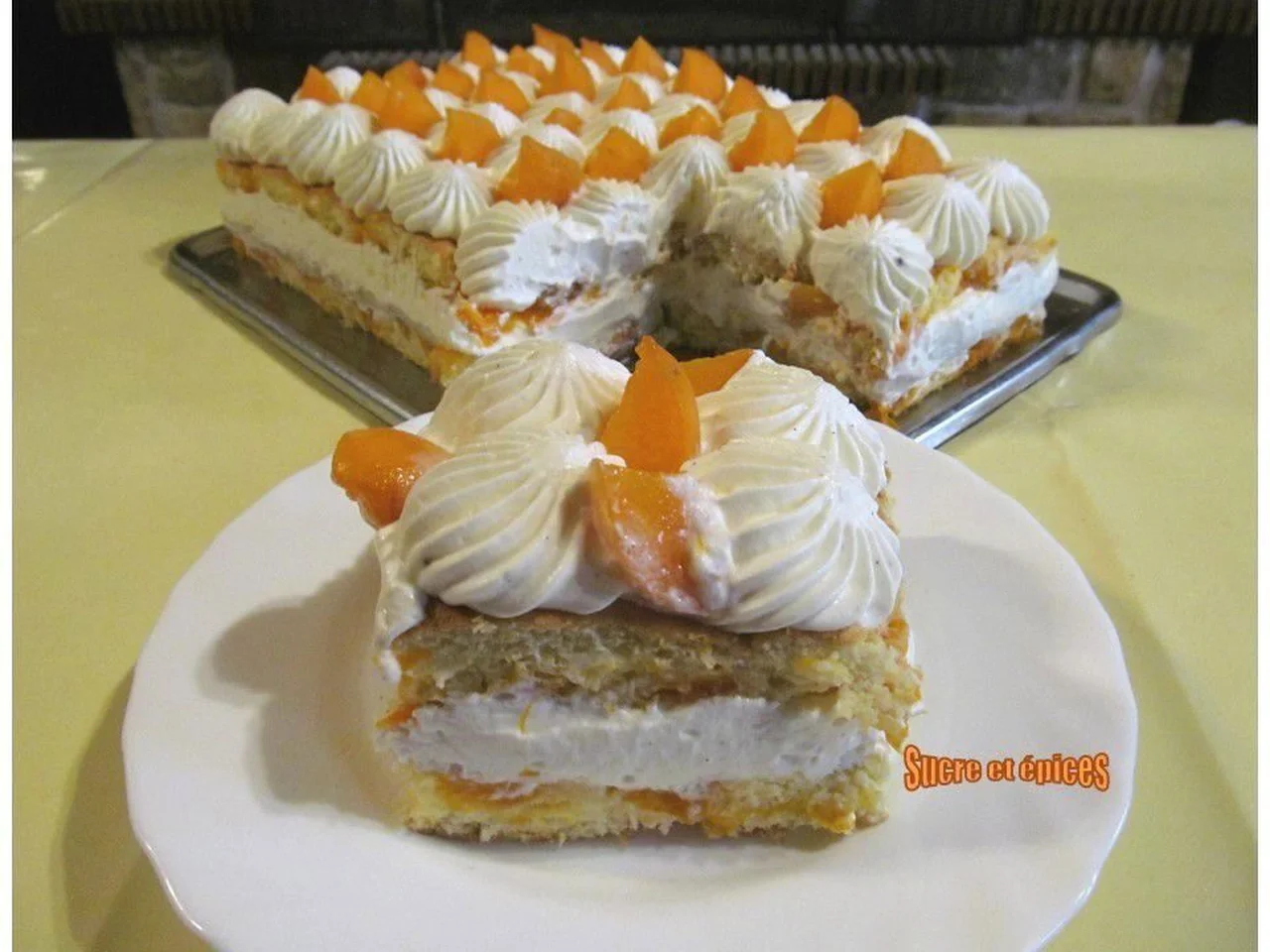 Gâteau aux abricots et chantilly mascarpone