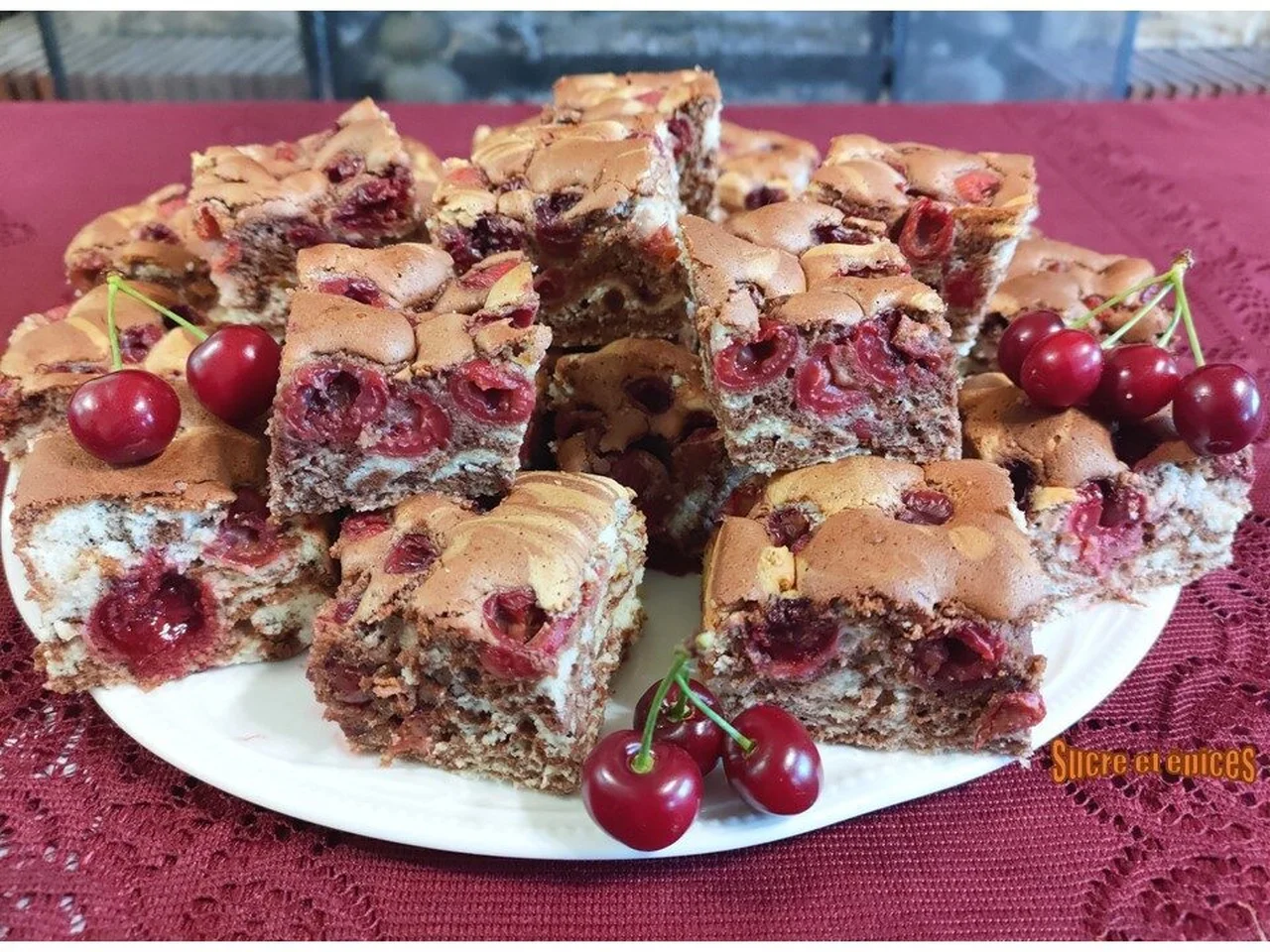 Gâteau marbré aux griottes