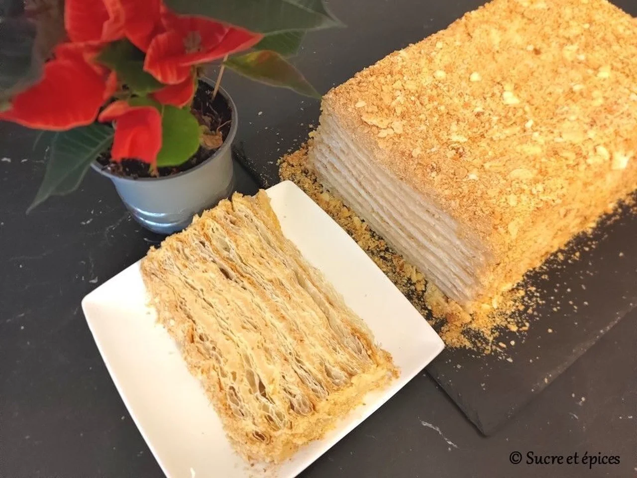 Gâteau Napoléon à la crème de pommes