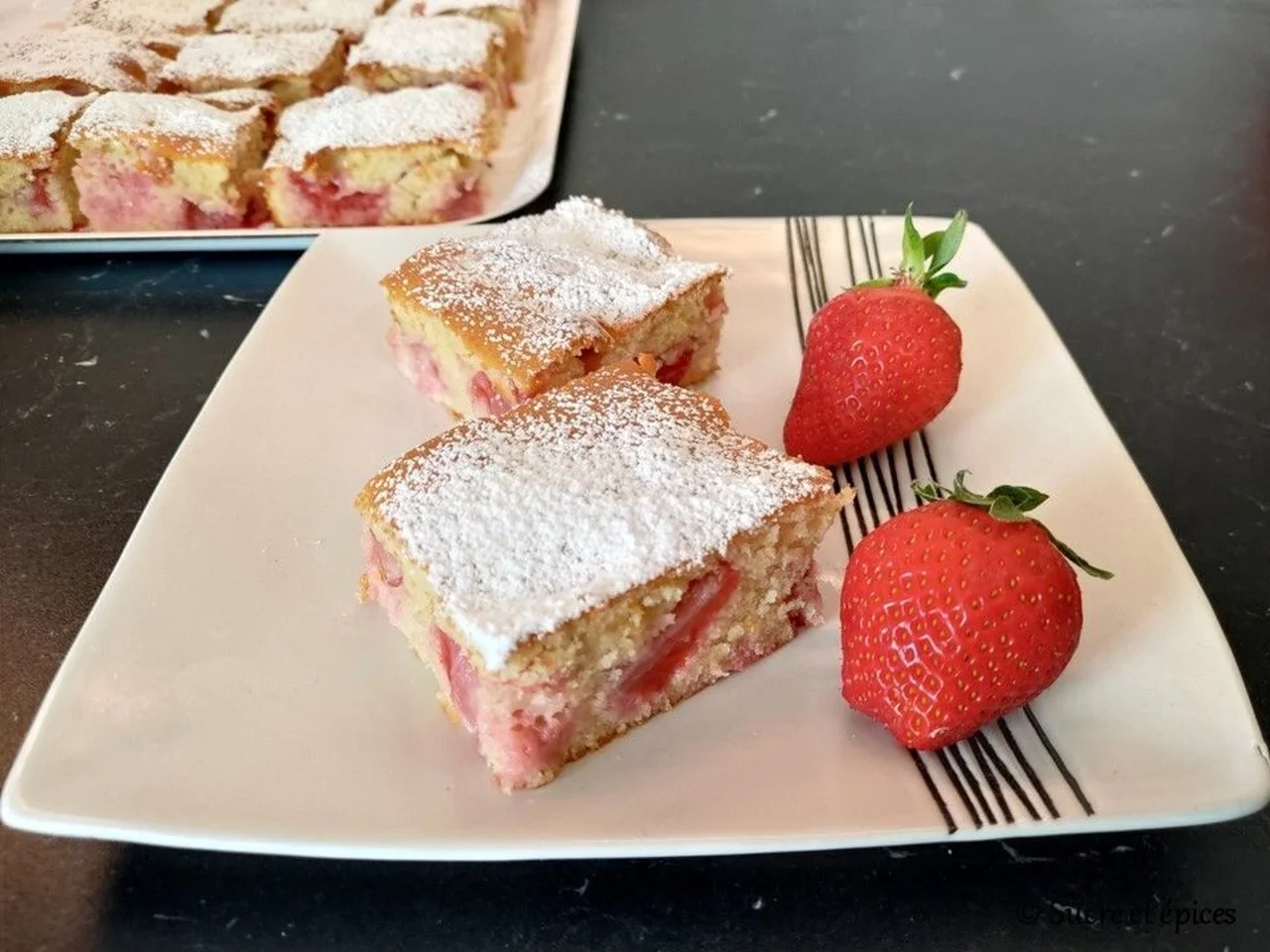 Gâteau simple aux fraises