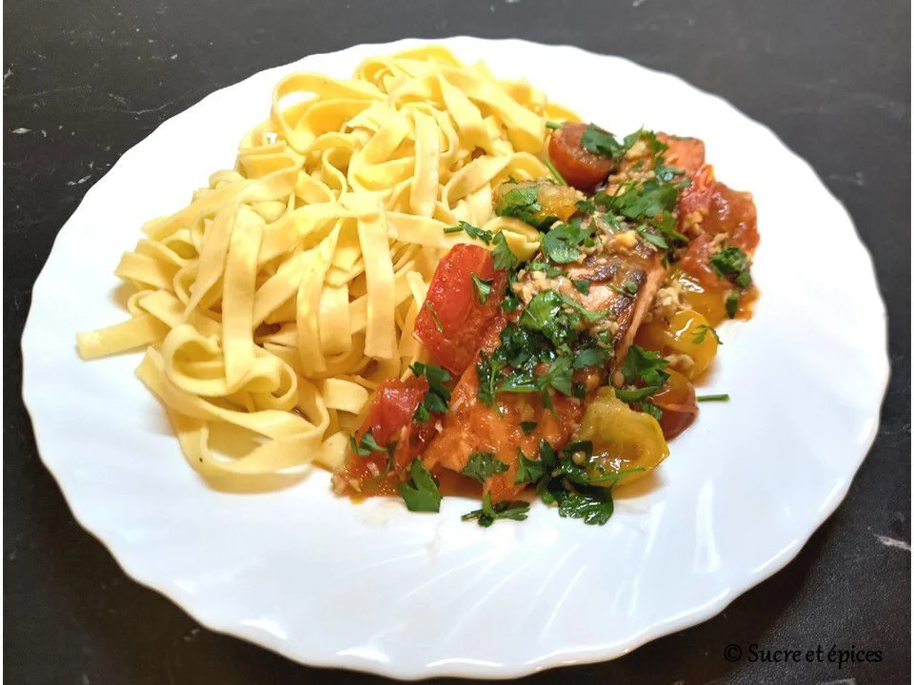 Pavés de saumon aux tomates cerises