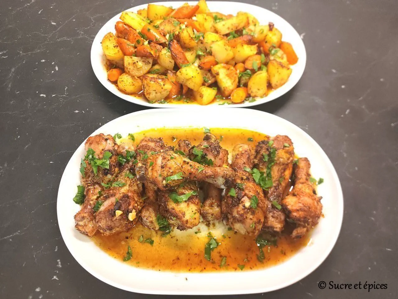 Pilons de poulet au paprika avec pommes de terre