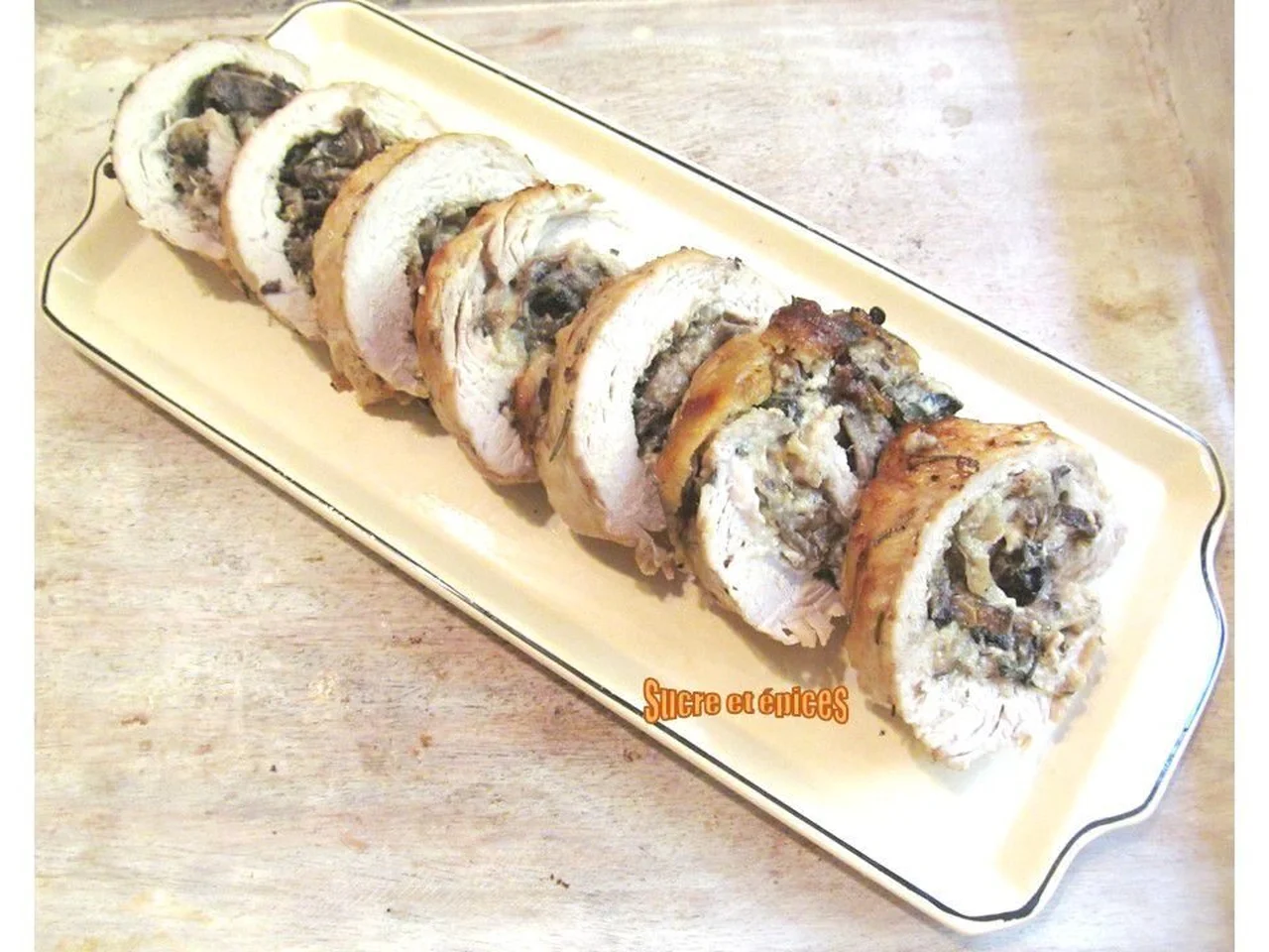 Poitrine de dinde farcie aux champignons et fromage