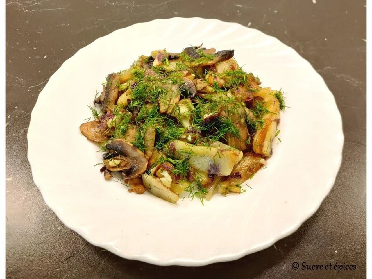 Pommes de terre sautées aux champignons