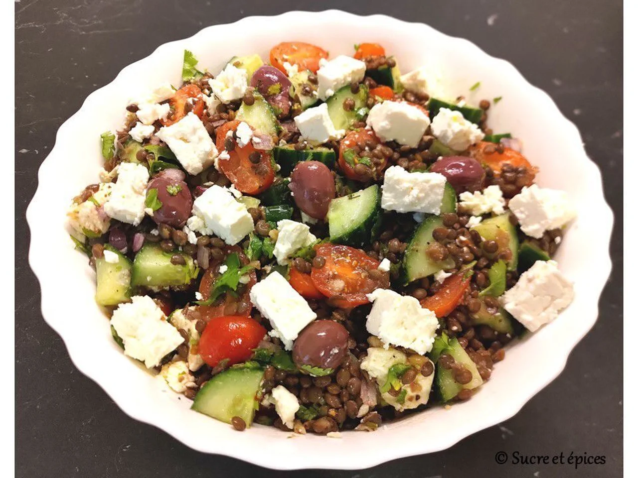 Salade de lentilles à la grecque