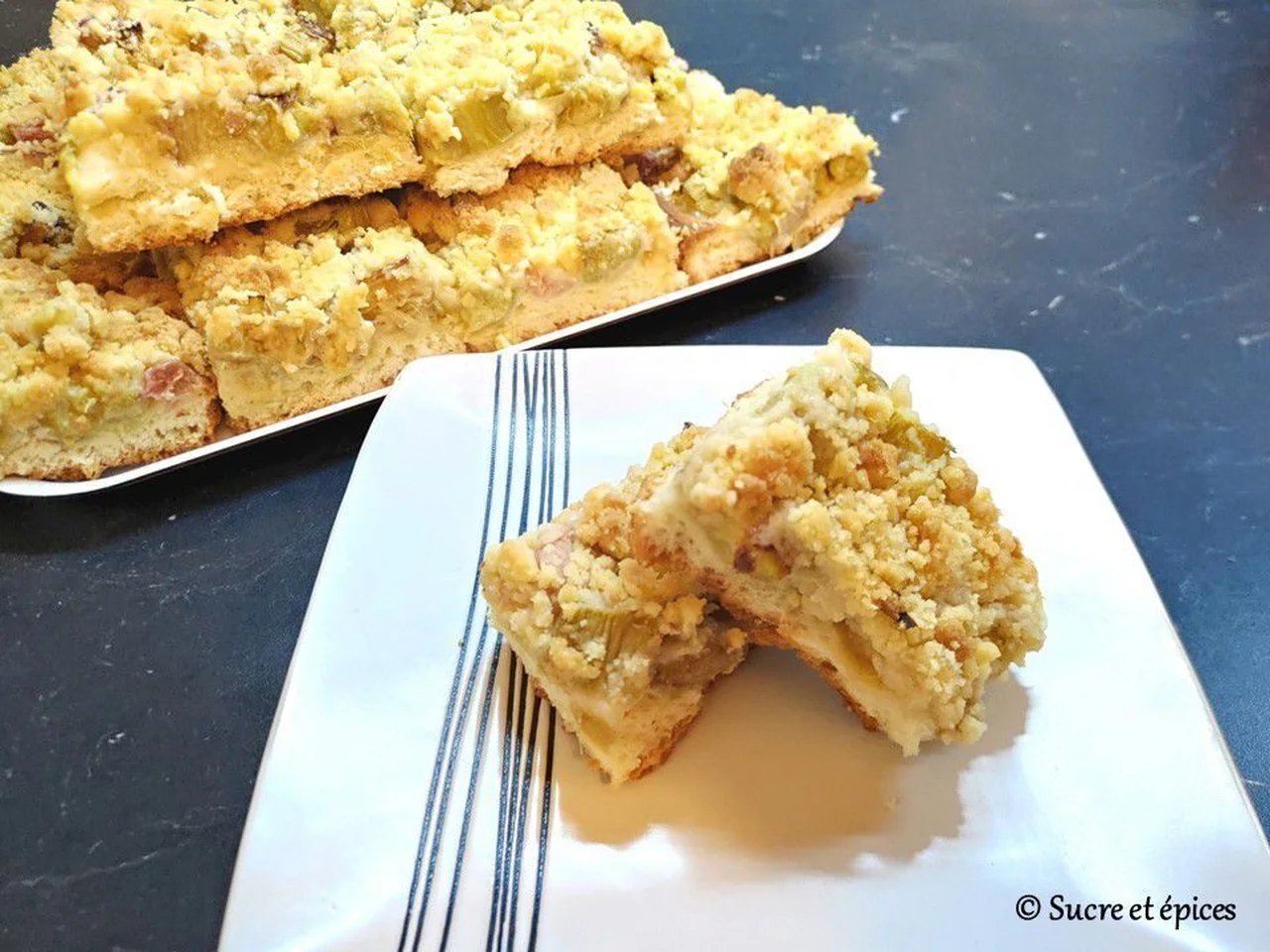 Tarte briochée rhubarbe cannelle avec streusel