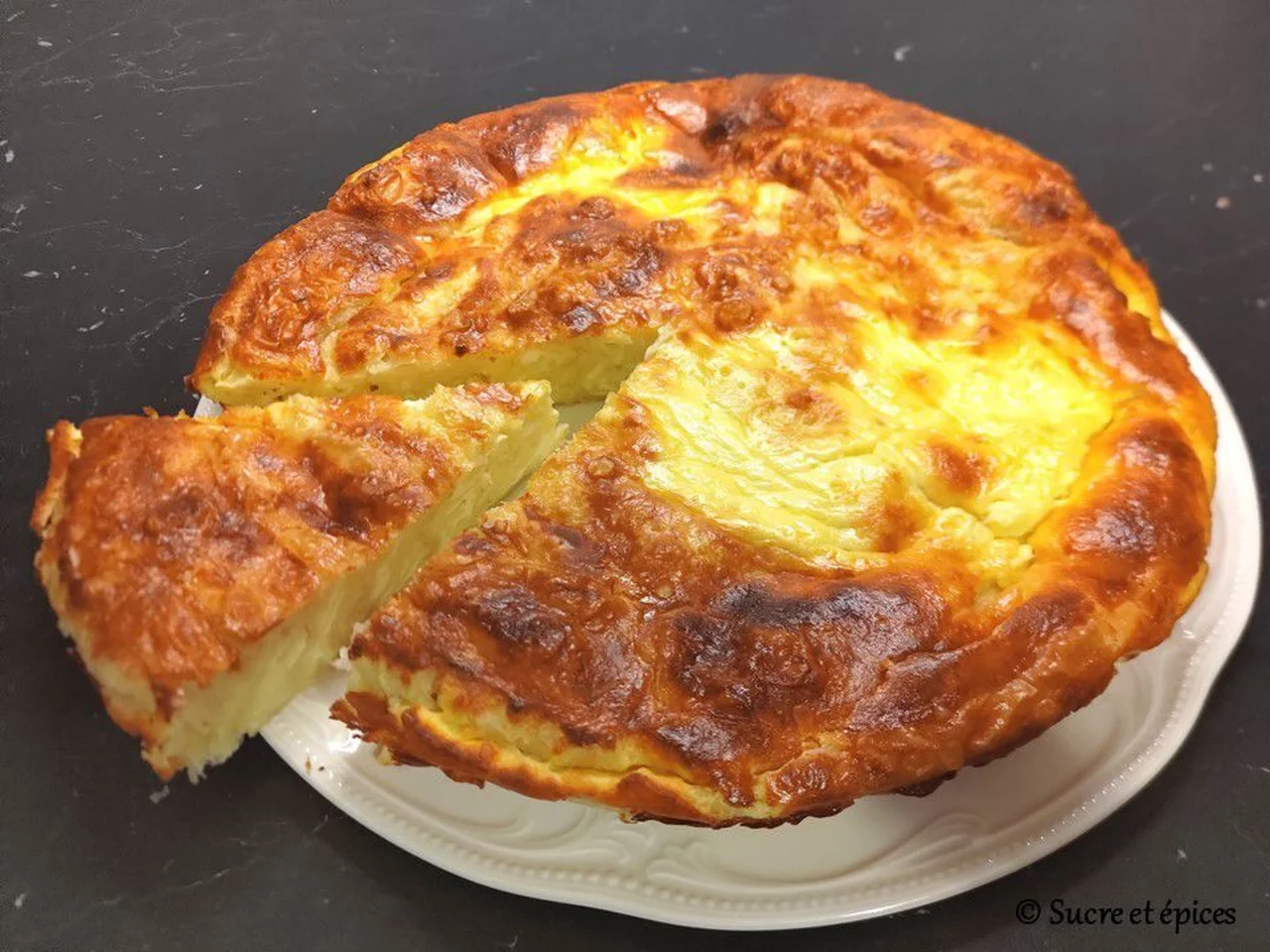 Tarte gratinée au fromage frais et à la pâte filo