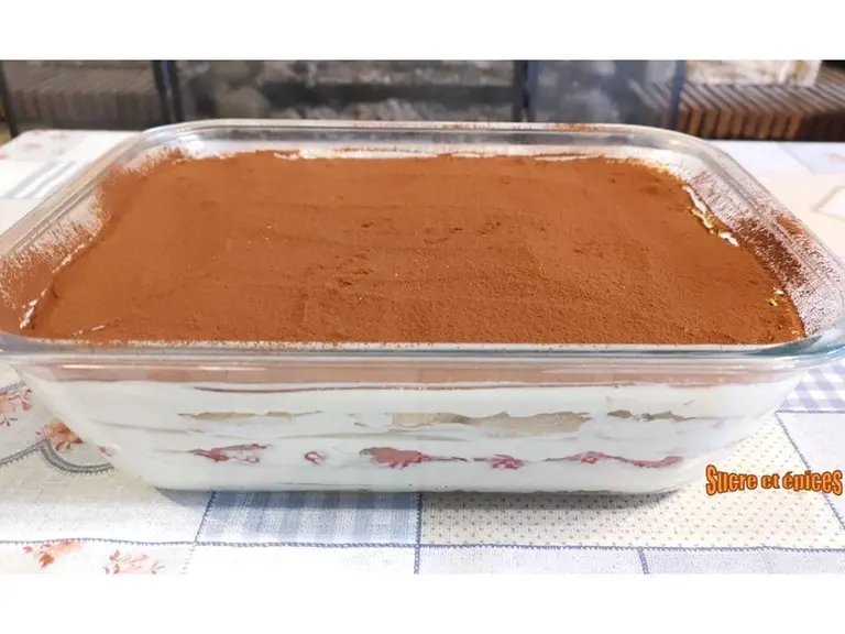 Tiramisu aux fraises sans oeufs