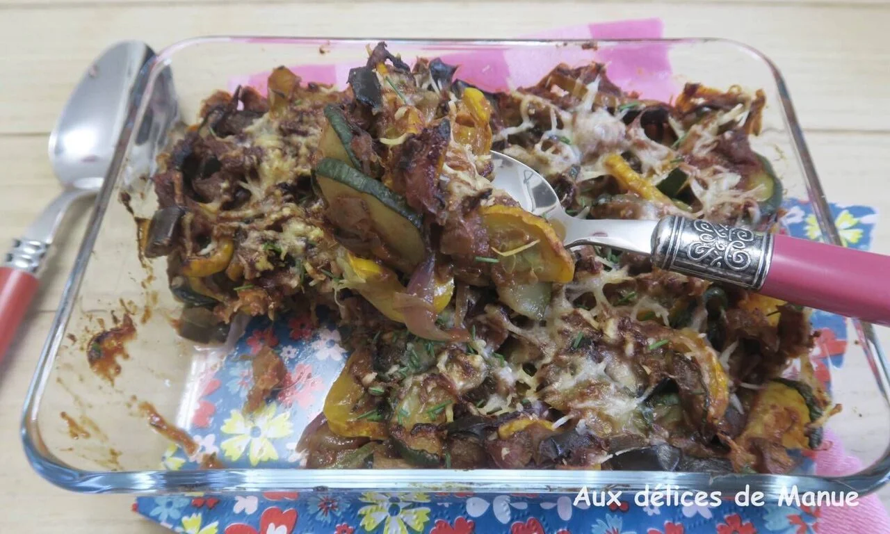 Gratin de courgette et aubergine à la sauce tomate et parmesan