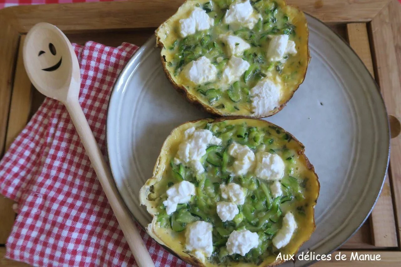 Mini omelette à la courgette et chèvre frais
