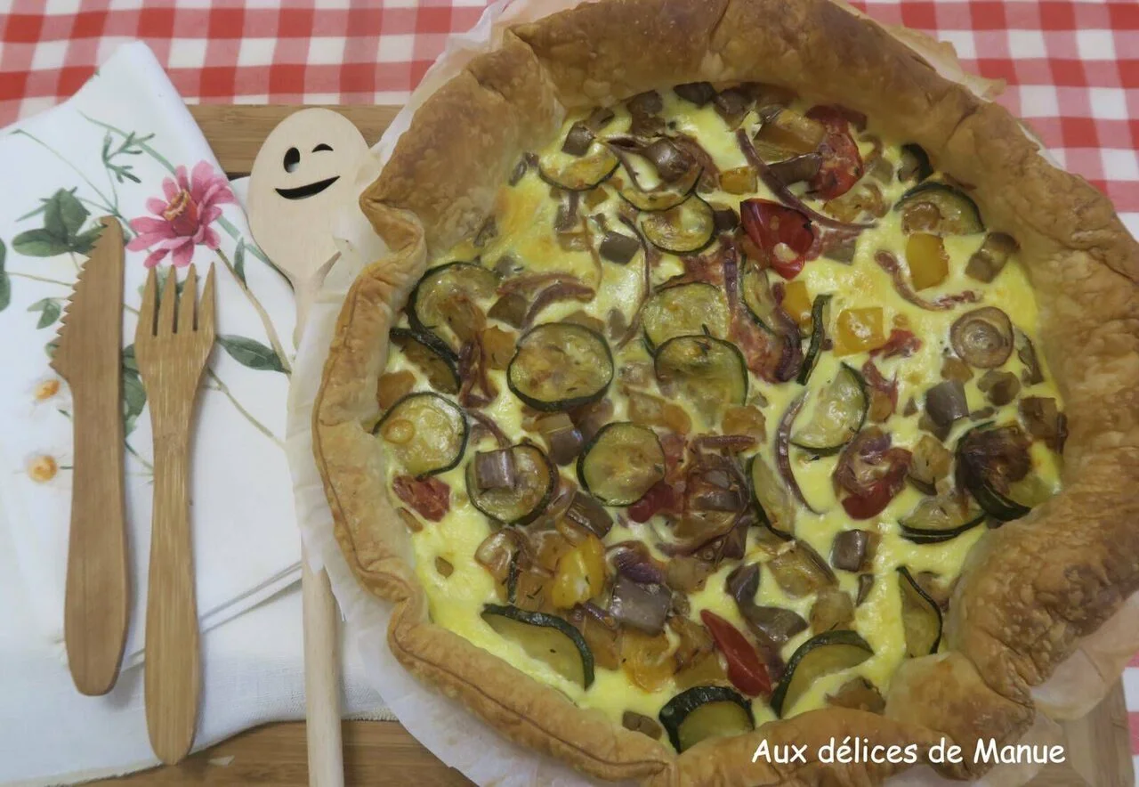Tarte feuilletée à la ratatouille et comté