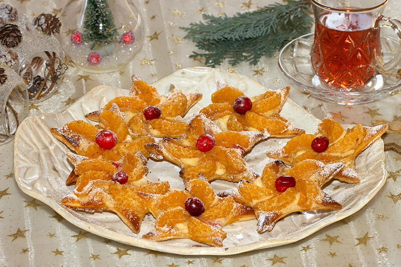 Étoiles feuilletées aux mandarines confites