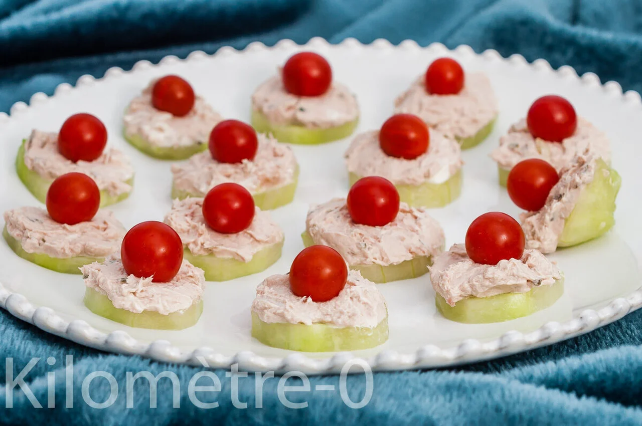 Concombre, mousse de thon