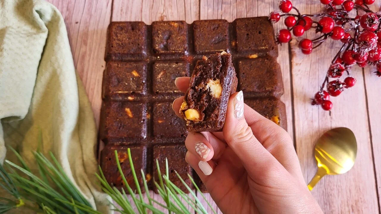 Brownie aux pépites de chocolat blanc