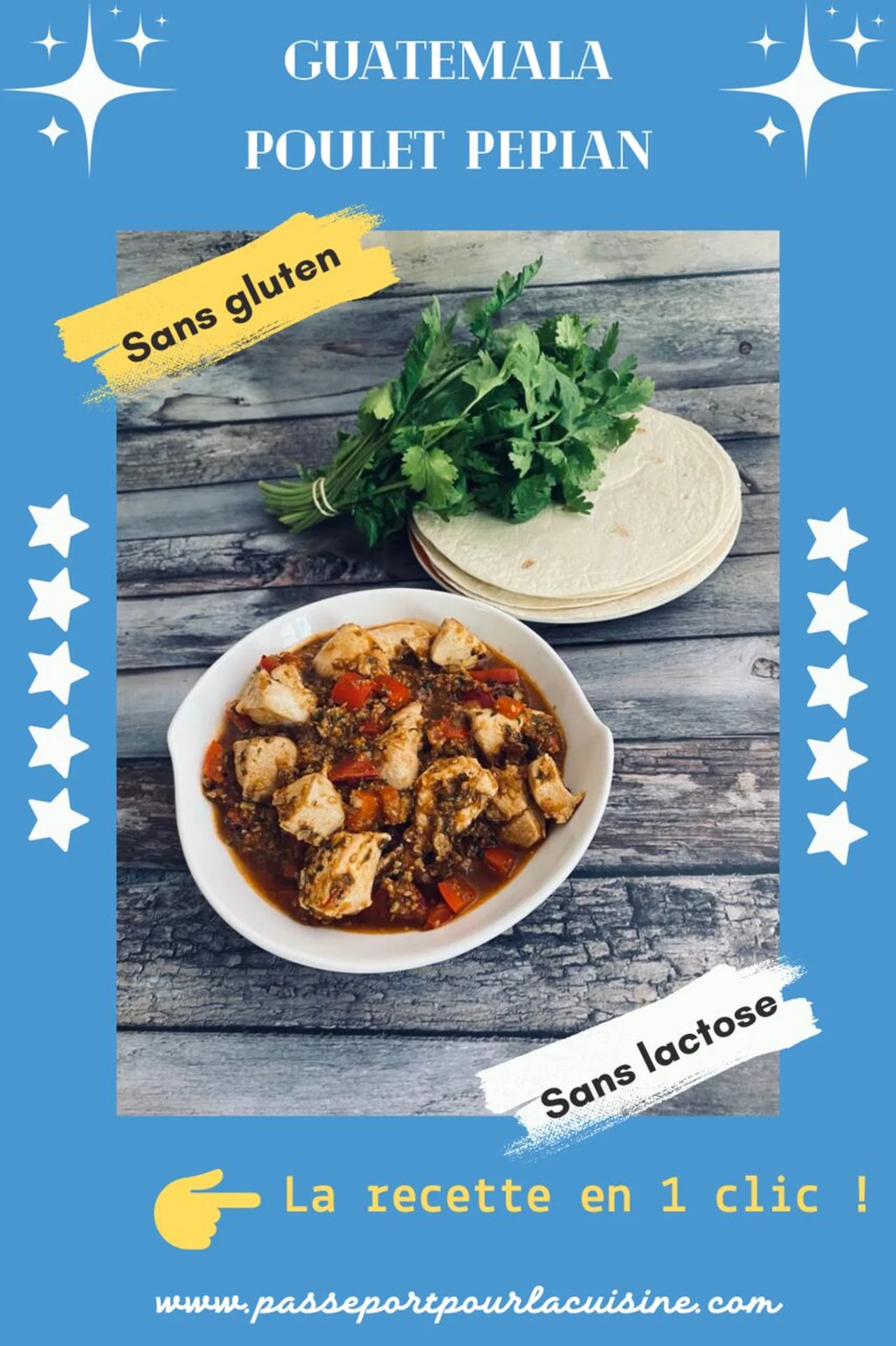 Poulet pepian comme au Guatemala