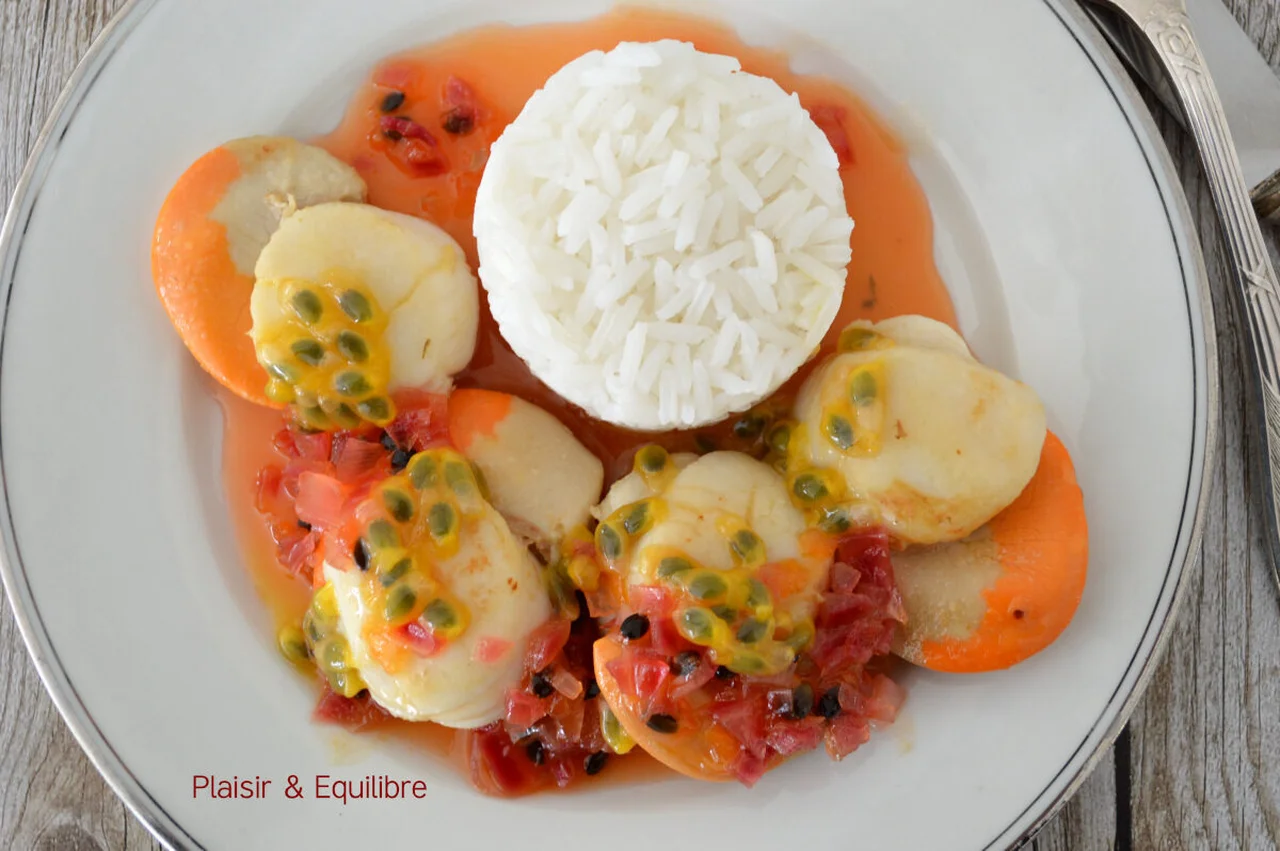 Saint-Jacques sauce exotique au miel
