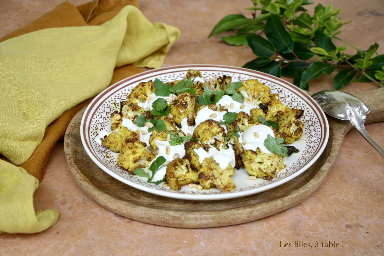 Chou-fleur rôti au ras-el-hanout et labneh