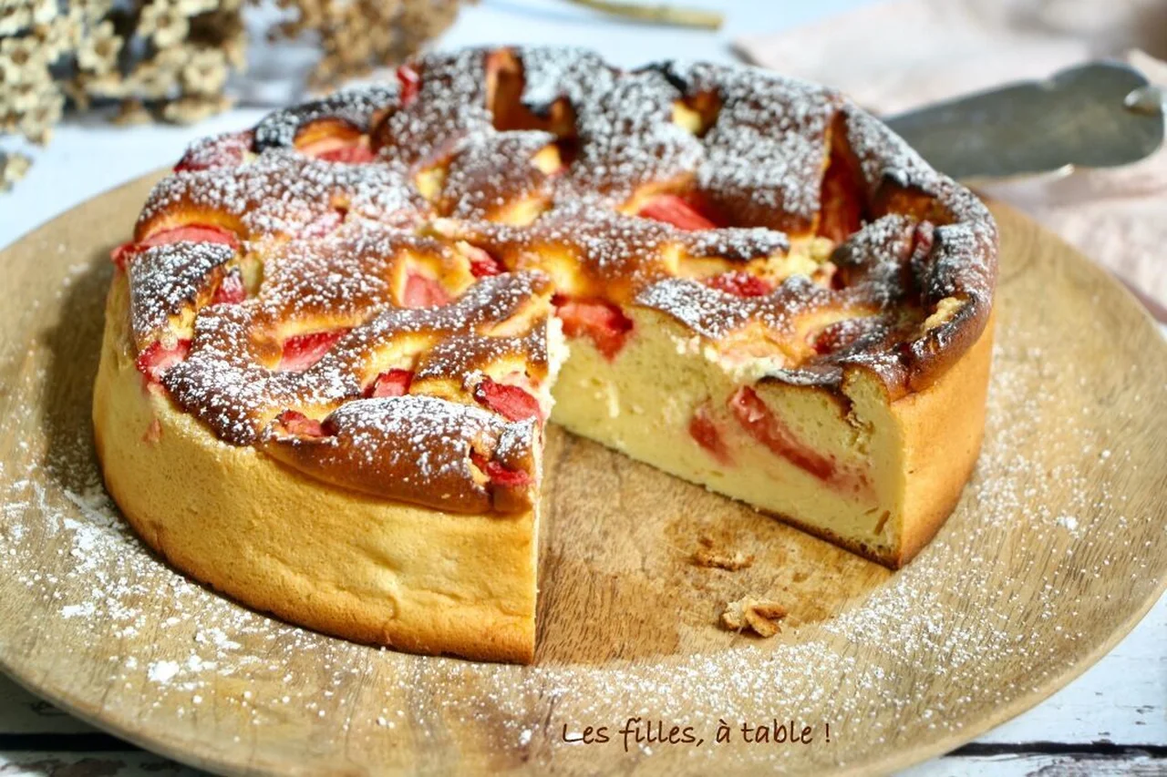 Gâteau fromager au skyr, fraises et citron vert