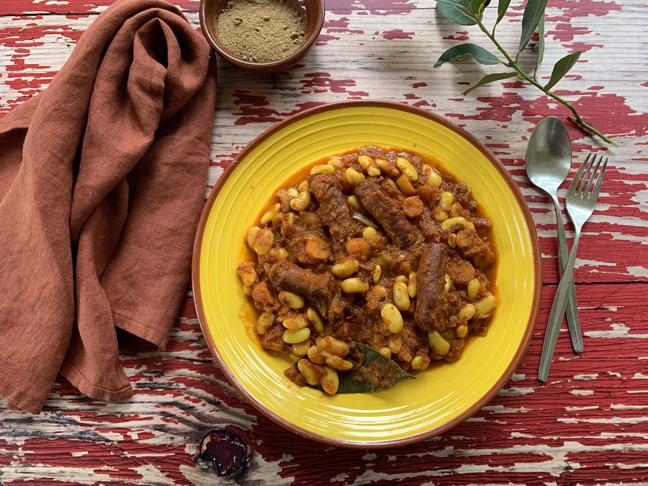 Loubia, cassoulet merguez
