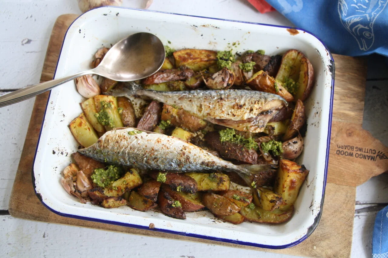 Maquereaux aux pommes de terre et pesto