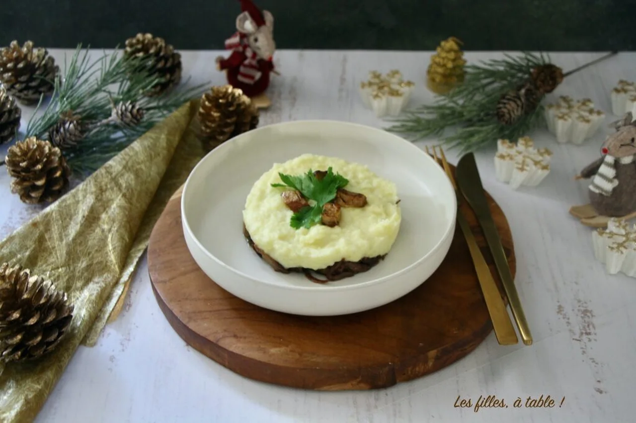 Parmentier de confit de canard et foie gras