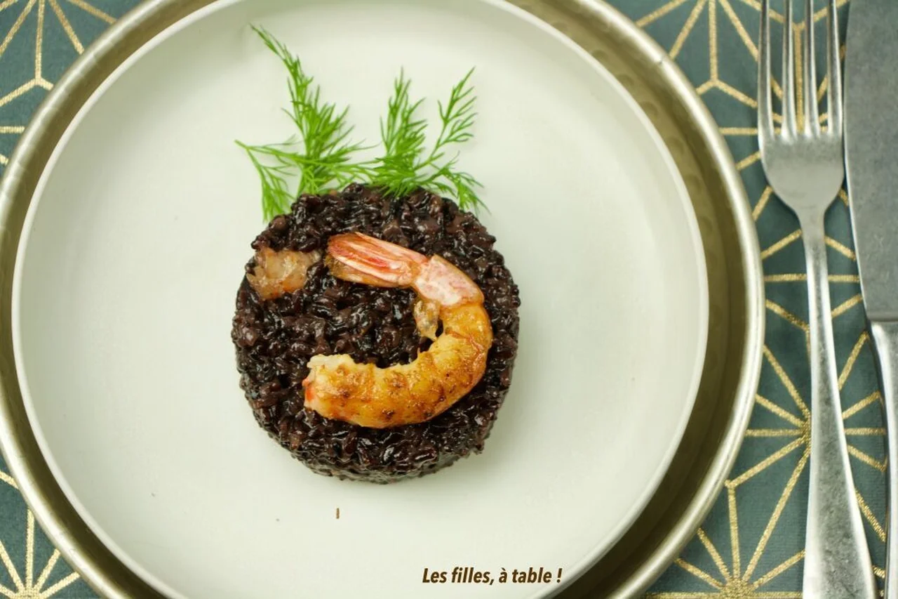 Risotto noir aux gambas