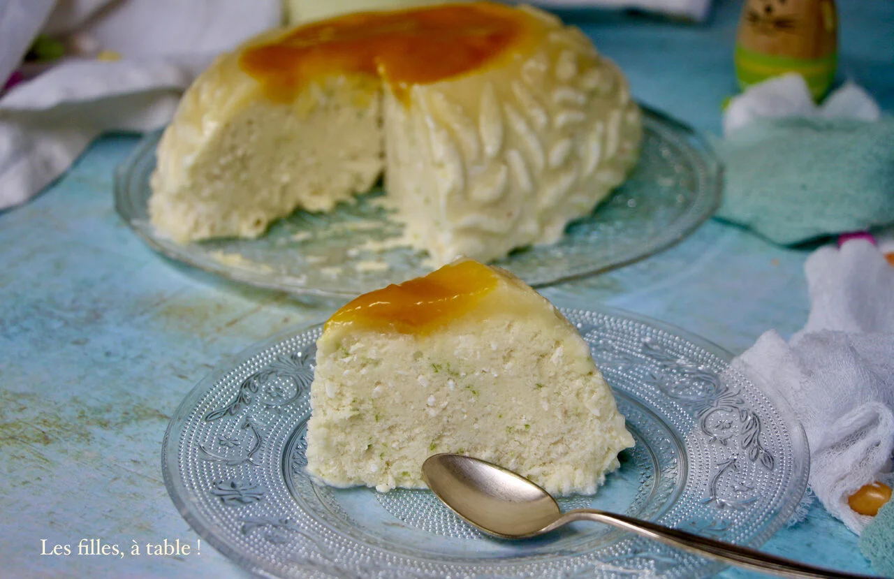 Semifreddo coco citron vert, coulis de mangue