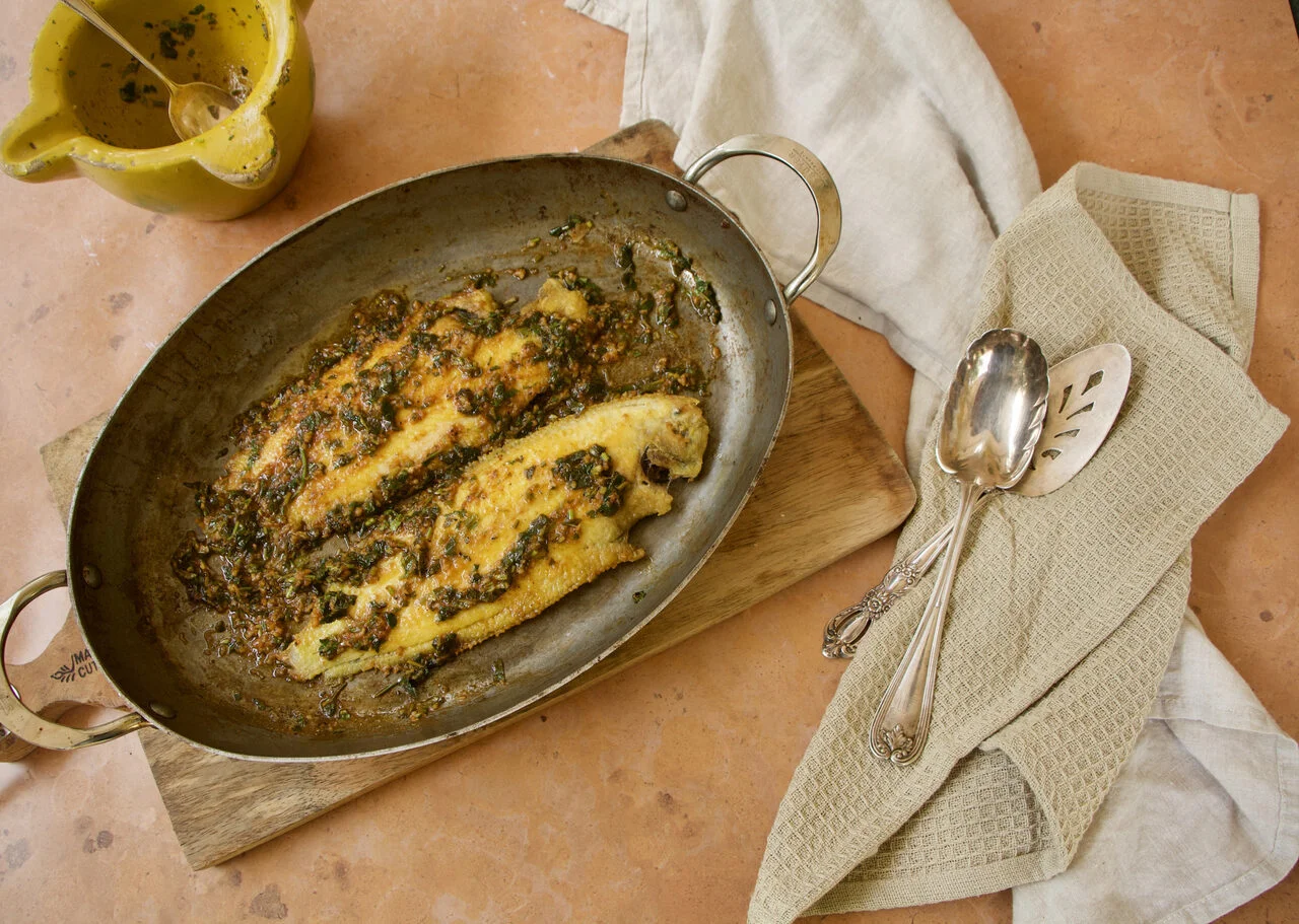 Soles meunières à la chermoula