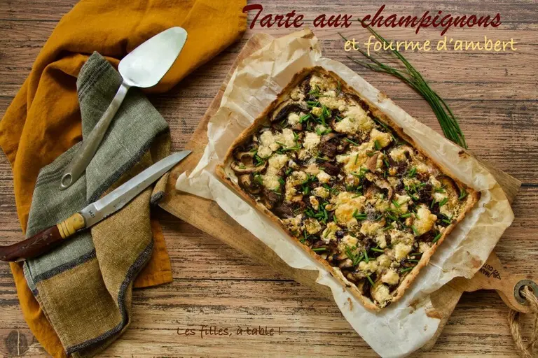 Tarte aux champignons et fourme d'ambert