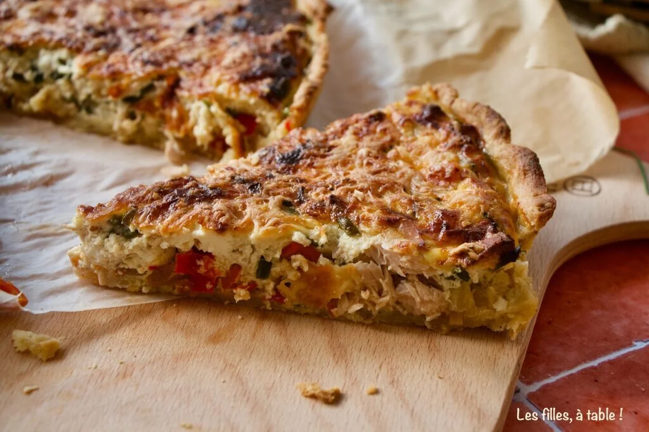Tarte thon, oignons et piments doux