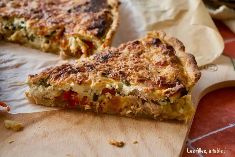 Tarte thon, oignons et piments doux