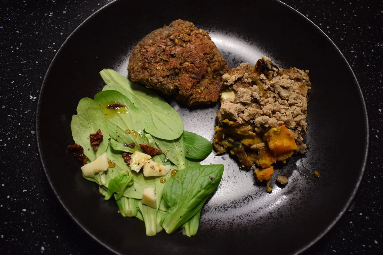 Crumble potimarron-champignons au sarrasin
