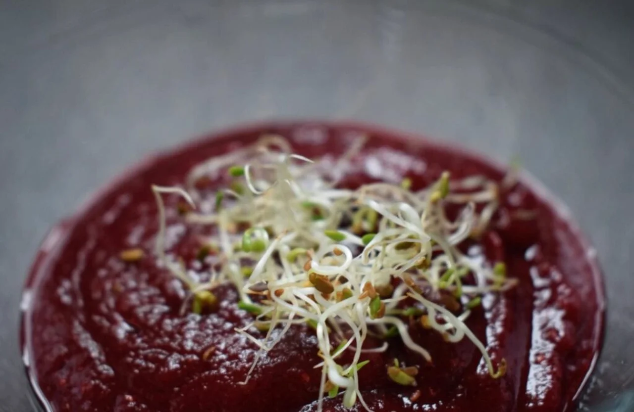 Gaspacho betteraves et framboises