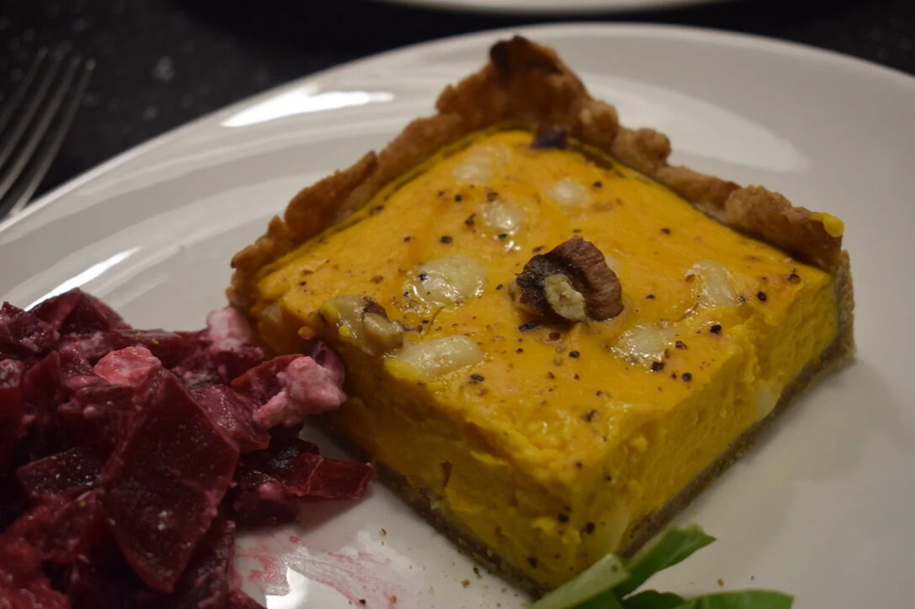 Quiche potimarron et chèvre frais façon cheesecake