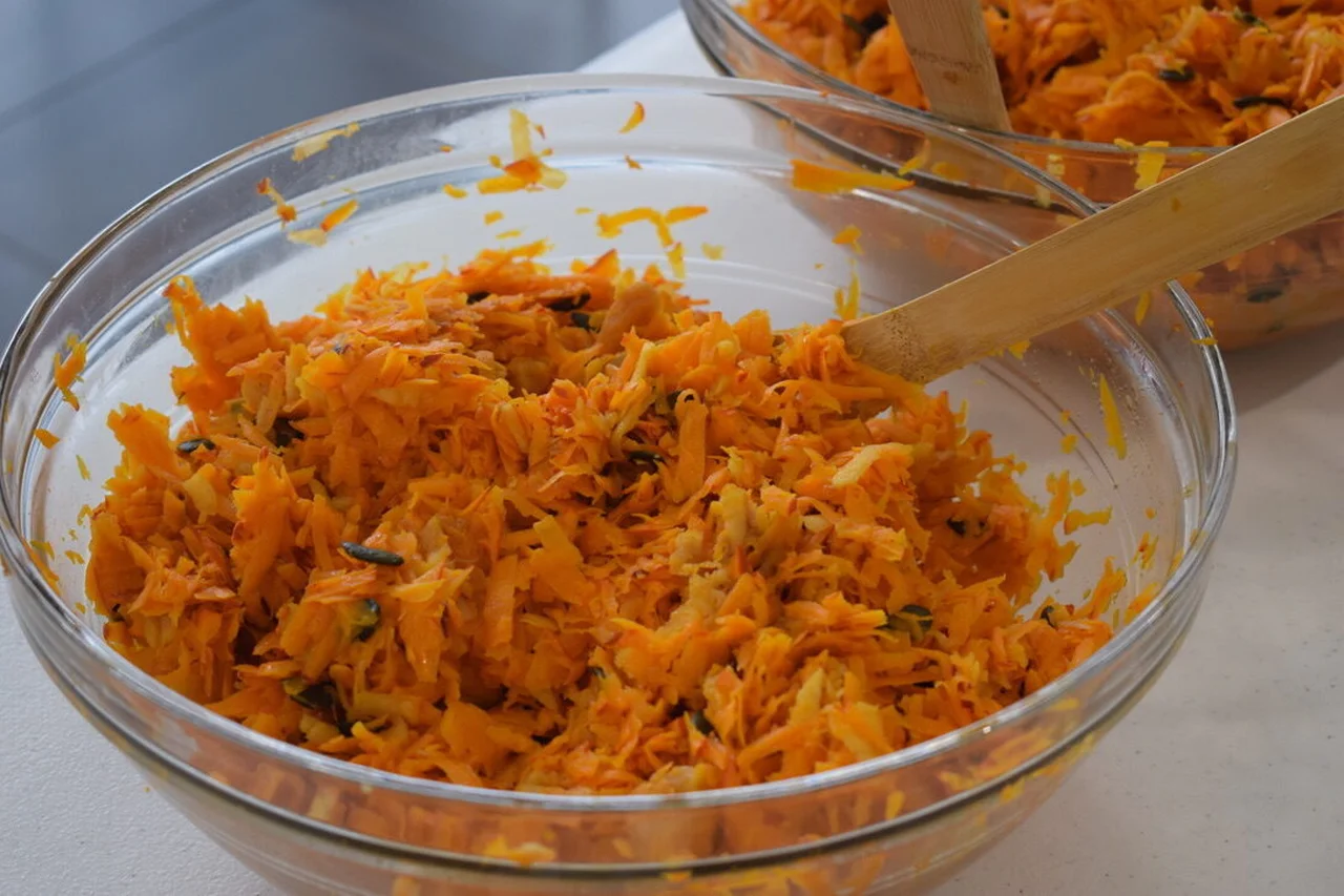 Salade de potimarron râpé aux pommes
