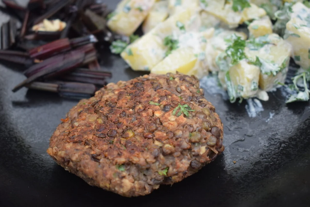 Steaks de lentilles et champignons