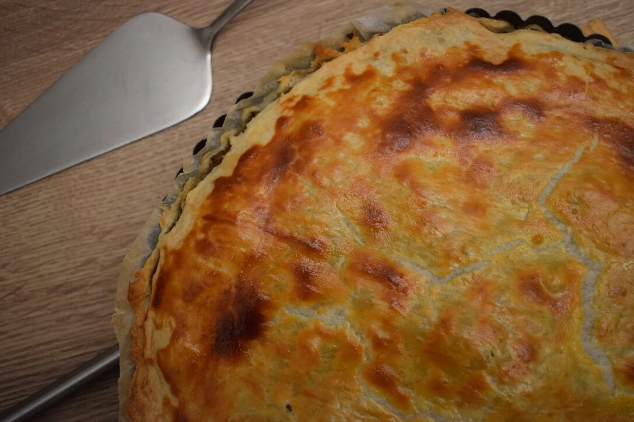 Tourte butternut, champignons et châtaignes