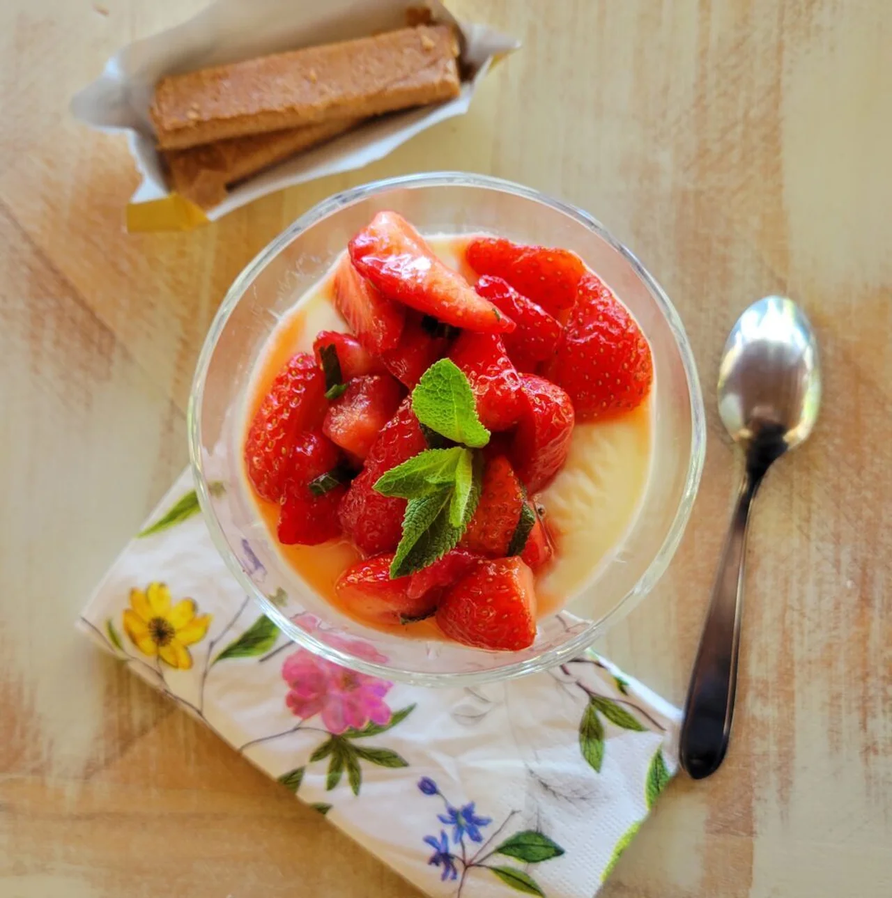 Panna cotta fraise menthe