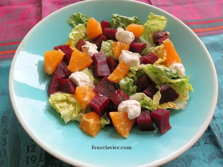 Salade betterave orange fromage de chèvre