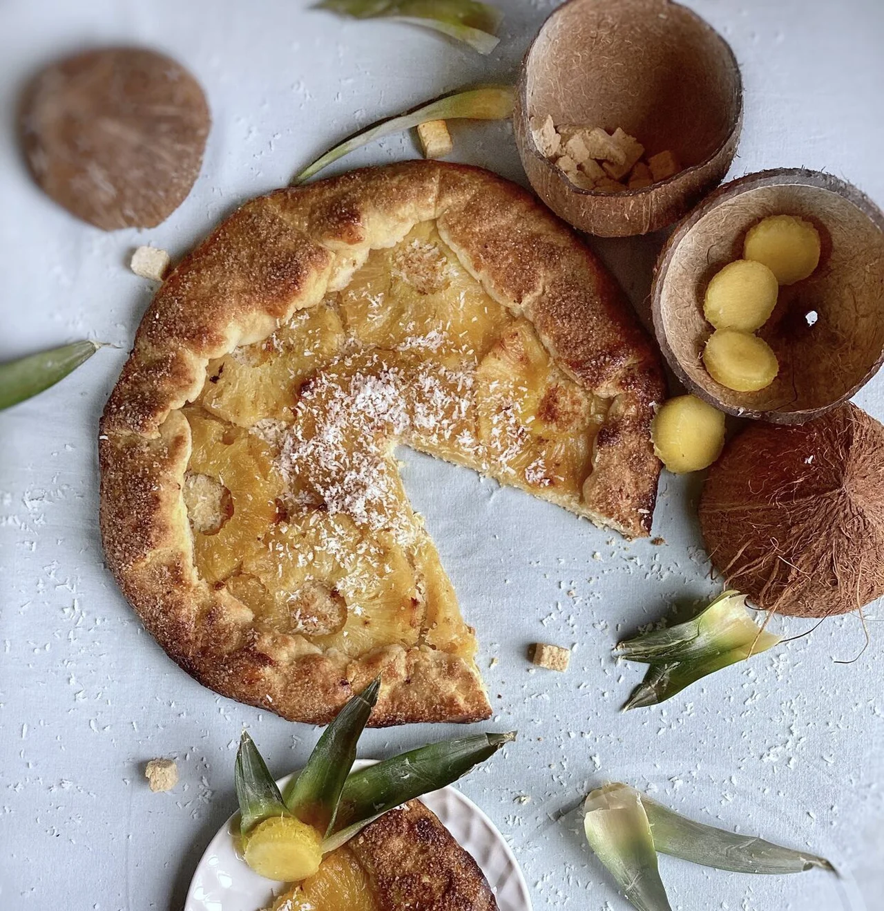 Tarte rustique ananas coco