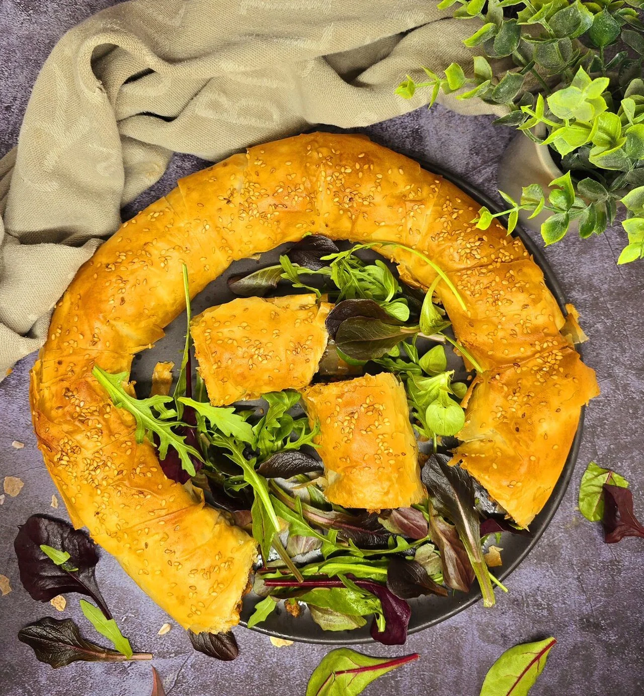 Couronne de pâte filo à l'agneau