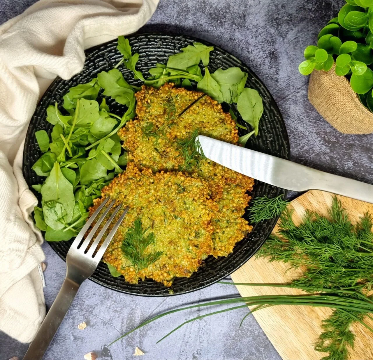 Galettes de quinoa aux herbes