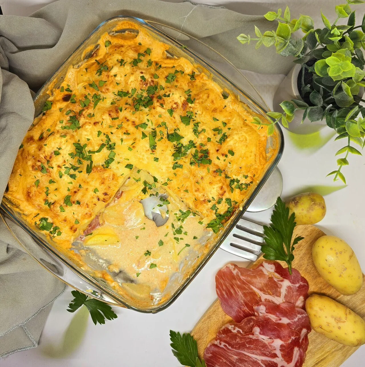 Gratin de pommes de terre et coppa