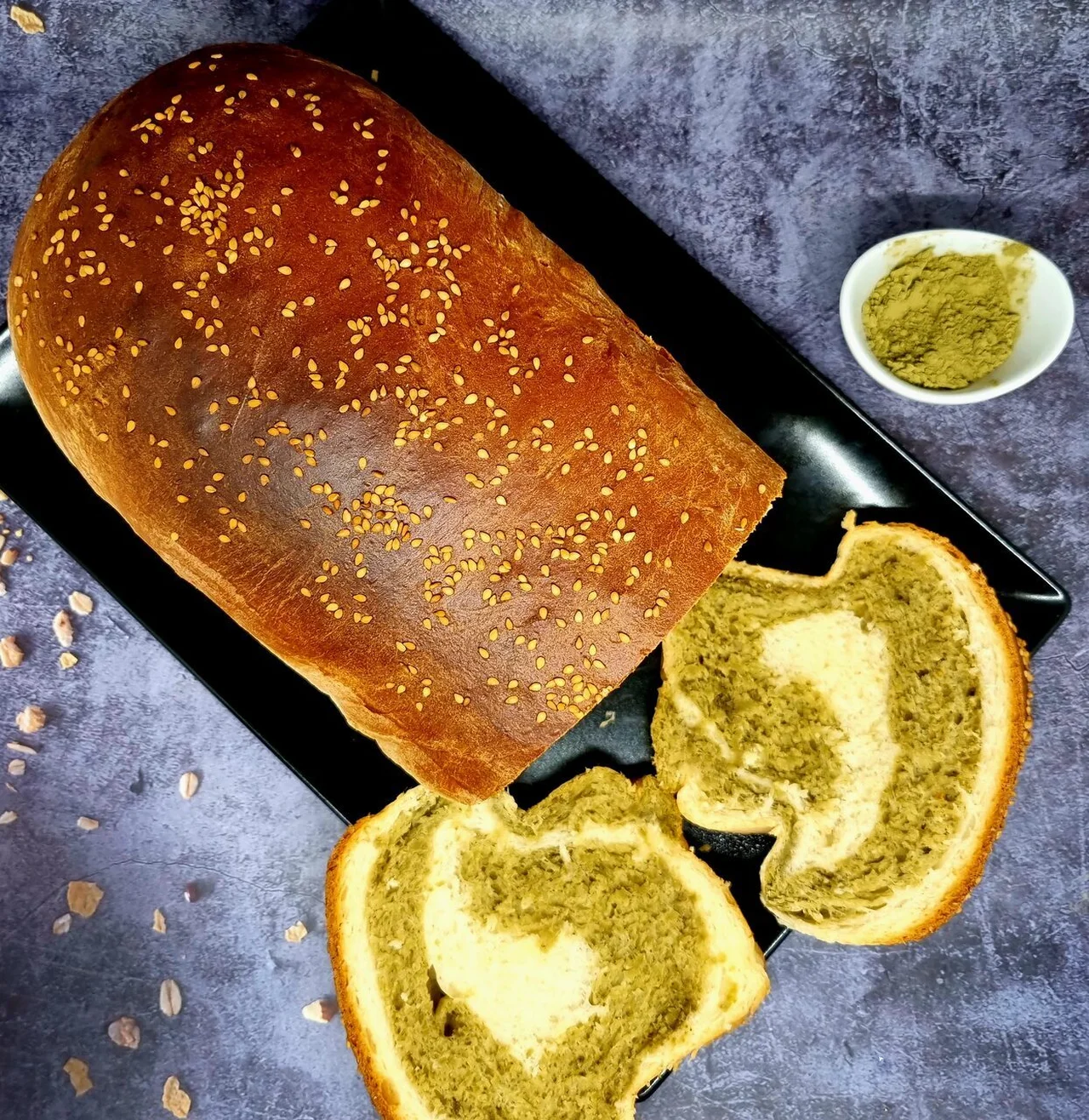 Pain brioché au matcha