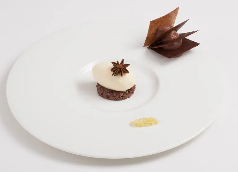 Millefeuille chocolat Guanaja, glace yaourt-citron-badiane