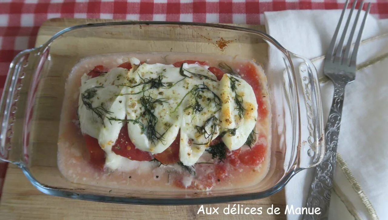 Cabillaud aux tomates et mozzarella
