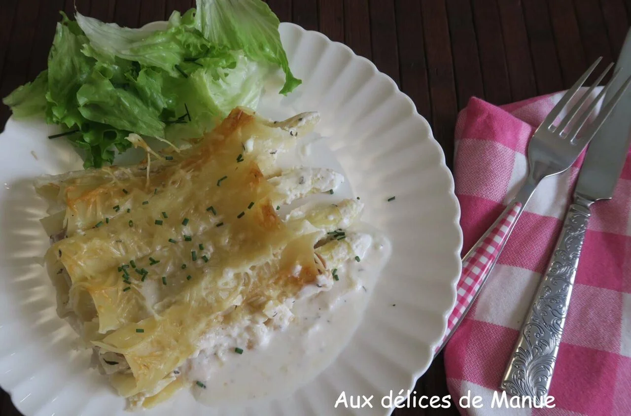 Cannelloni aux asperges et jambon de Bayonne